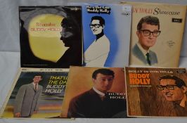 Six Buddy Holly vinyl record albums to include Buddy Holly (no glasses sleeve,) Holly and the