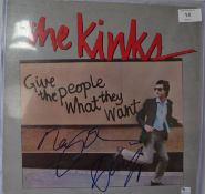 AUTOGRAPHS: The Kinks - `Give The People What They Want ` signed LP record by Ray & Dave. Signed in