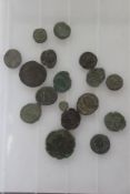 A collection of Roman coins, mostly metal detector finds. As found to include busts of Antonius,