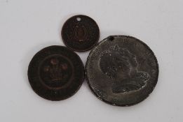 An 1812 Birmingham & South Wales Copper Token / One Penny. Together with a King William IV &