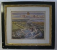 A framed and glazed lithograph print of Kingsweston, the seat of Edward Southwell Esq. 45cms x