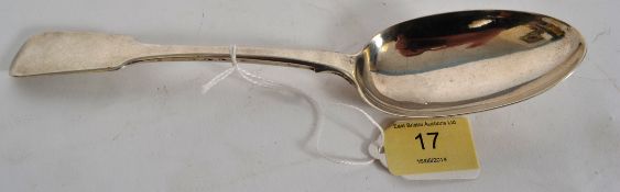 A hallmarked sterling silver Georgian spoon, with TB makers mark and hallmarks to underside of