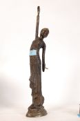A Bronze figurine in the art deco style of a dancing lady.(Height 46)