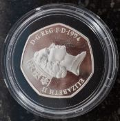 A Silver 50p 1994 coin.
