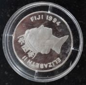 A Silver Fiji 1994 $5 Clarence House coin.
