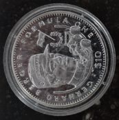A Silver Republic of Liberia $10 1992 Gerhard Berger F1 coin.