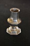 Sterling silver candle stick holder. Hallmarked for Birmingham 1904. Weight 21gms .