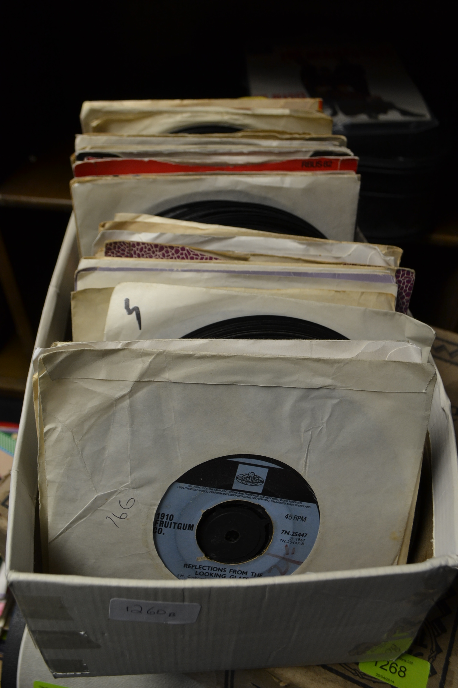 A large collection of vintage vinyl 45rpm records.