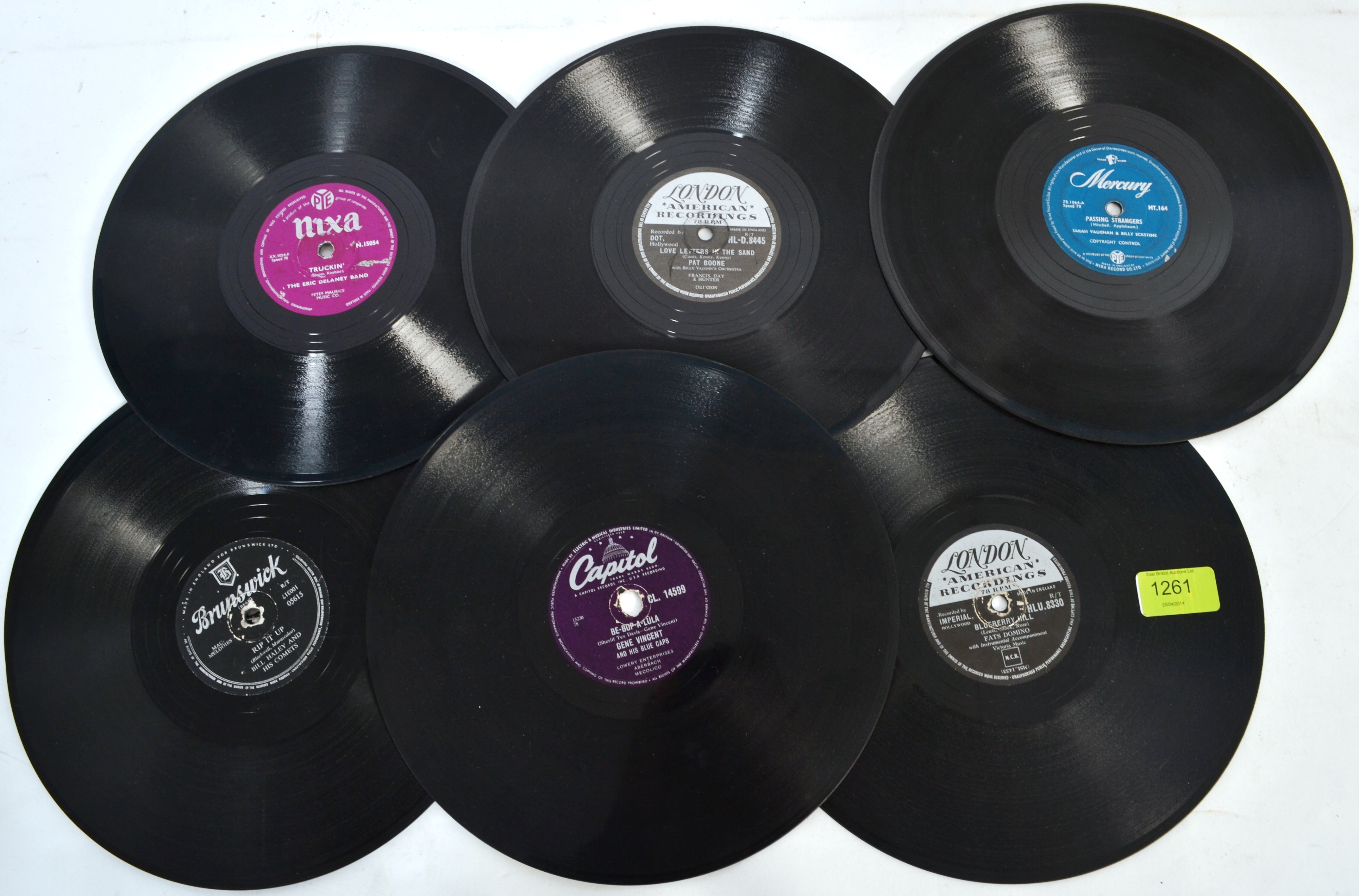 A collection of 78's to include Gene Vincent, Bill Haley, Fats Domino etc...( 7 in total)