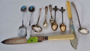 A silver cutlery set to include R.F.A. spoons and other EPNS examples etc ( see illustration )