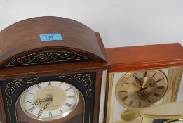 A collection of 3 contemporary mantel clocks to include glass cased, London Clock Company etc