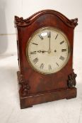 An English mahogany case two train chain driven fusee bracket clock  with repeat facility and