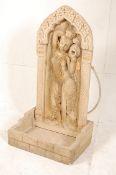 Stone (recon) fountain exotic semi naked eastern lady with matching trough. 110cms high x 60cms
