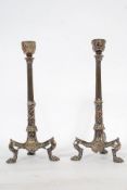 A pair of French Empire continental candlesticks by Henri Picard. Corinthium style columns with
