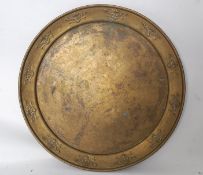 A good 19th century brass tray having arts & crafts influence. The borders being raised in relief