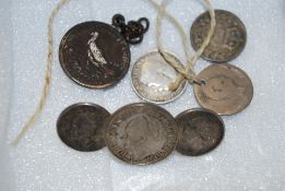 Coins / Brooch. Netherlands, Wilhelmina, 10cents and 25 cents coin brooch with pin verso. Also a
