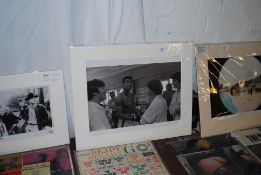 MEMORABILIA: Muhammed Ali and The Beatles framed photograph. 29cm x 40cm.