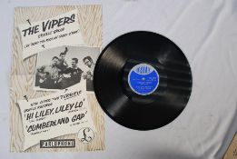 MEMORABILIA: An original Vipers Skiffle Group advertising poster. 37cm x 23cm along with a Chas
