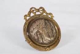 19th Century French grand tour religious icon medallion framed plaque with an easel back, 1852 to