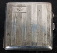 A good sterling silver monogrammed cigarette case. Hallmarks for  London  1904 Sampson Mordan and