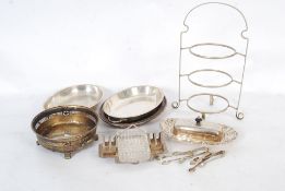 A collection of assorted silver plated wares to include dishes, flatwares etc ( see illustration )