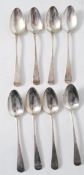 8 silver teaspoons hallmarked for Stephen Adams dated 1800 monogrammed W. 70gms