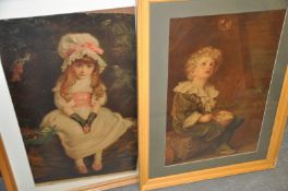 2 large framed and glazed antique Pears prints ( see illustration )