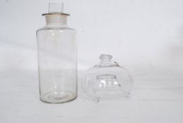 A Victorian chemists apocathery jar together with a glass 19th century wasp catcher