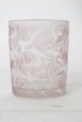 A 1920`s clear frosted and pink stained Lierre No 1121 cigarette holder glass. Bearing moulded mark