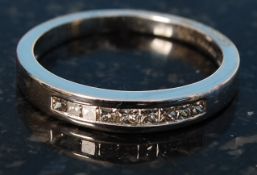 9ct white gold half eternity ring size O +half .25cts