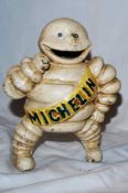 A 20th century cast metal Michelin Man Tyres advertising figure of Bibendum. Hand painted finish.
