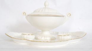 A 1930`s German Tureen together with a matching tray and 2 small preserve pots. Stamped to