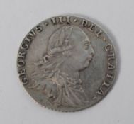 Great Britain - George III, Shilling - 1787, laureate and draped bust, shields with crowns in angles