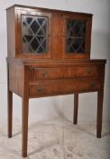 A good 1930,s Art Deco solid oak and leaded glass bookcase / display cabinet. Glazed shelves