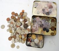 A large collection of 19th and 20th century coins to include shillings, florins, farthings, penny'