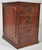 Antique Georgian style mahogany pedestal office filing cabinet. Plinth base with 2 suspension set