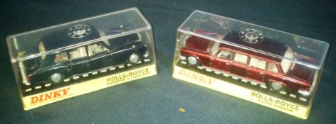 Two vintage boxed Dinky diecast toy model cars - comprising Dinky 158 & 152 - Rolls Royce Silver