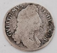 COINS: Great Britain - William III, Shilling - 1695, laureate and draped bust, crowned shields on