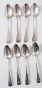 8 silver teaspoons hallmarked for Stephen Adams dated 1800 monogrammed W. 70gms