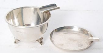 A hallmarked silver ashtray for Birmingham togehter with a sterling 950 stamped ashtray