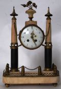 A 19th century French Alabaster Portico clock