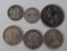 Maundy Money. A collection to include: George IV 1836 shilling, 3 Victoria sixpence dating 1887,