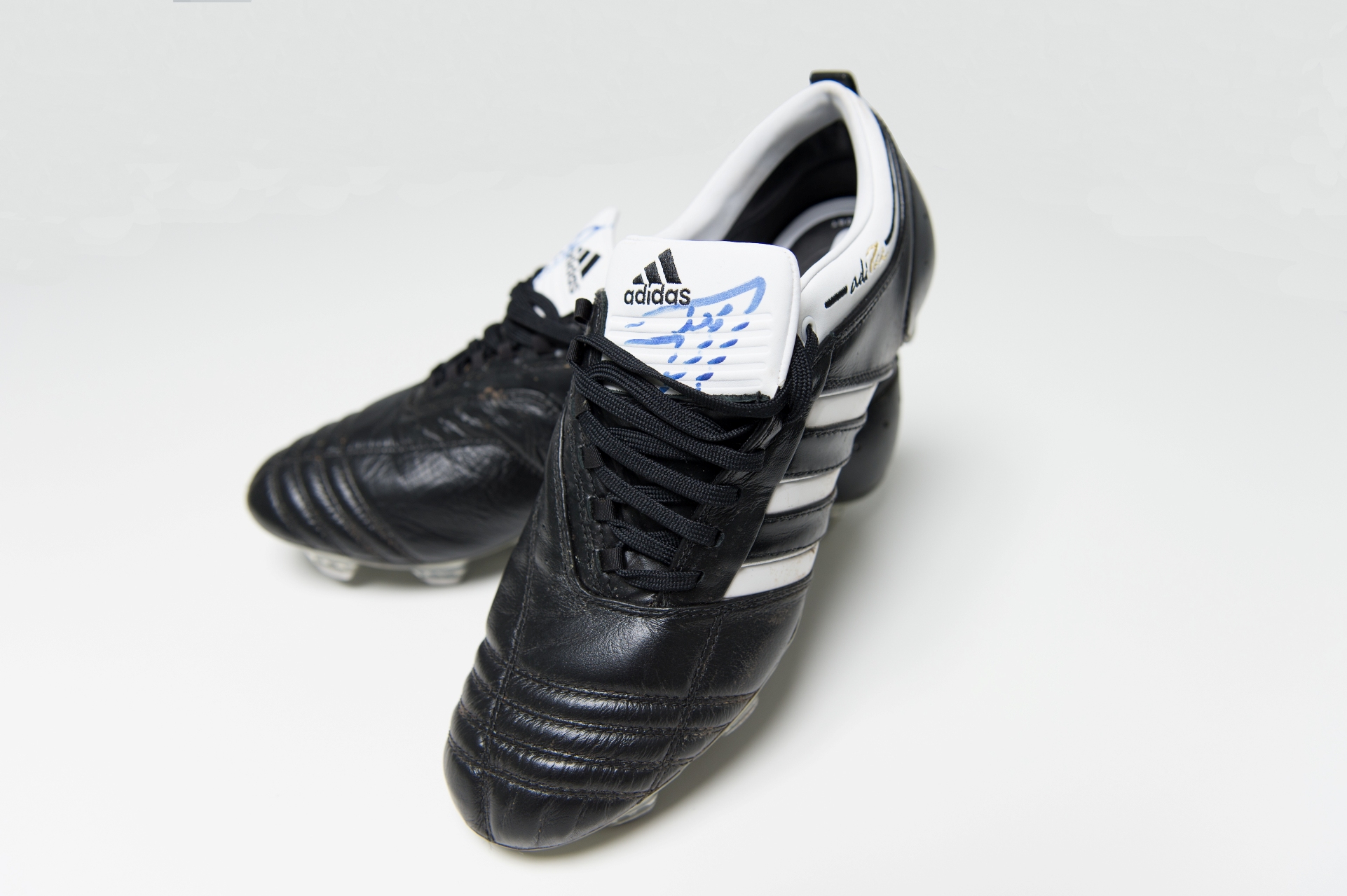 Donated by UEFA. FC Bayern Munich  signed boots.  This highly collectable pair of AdiPure boots
