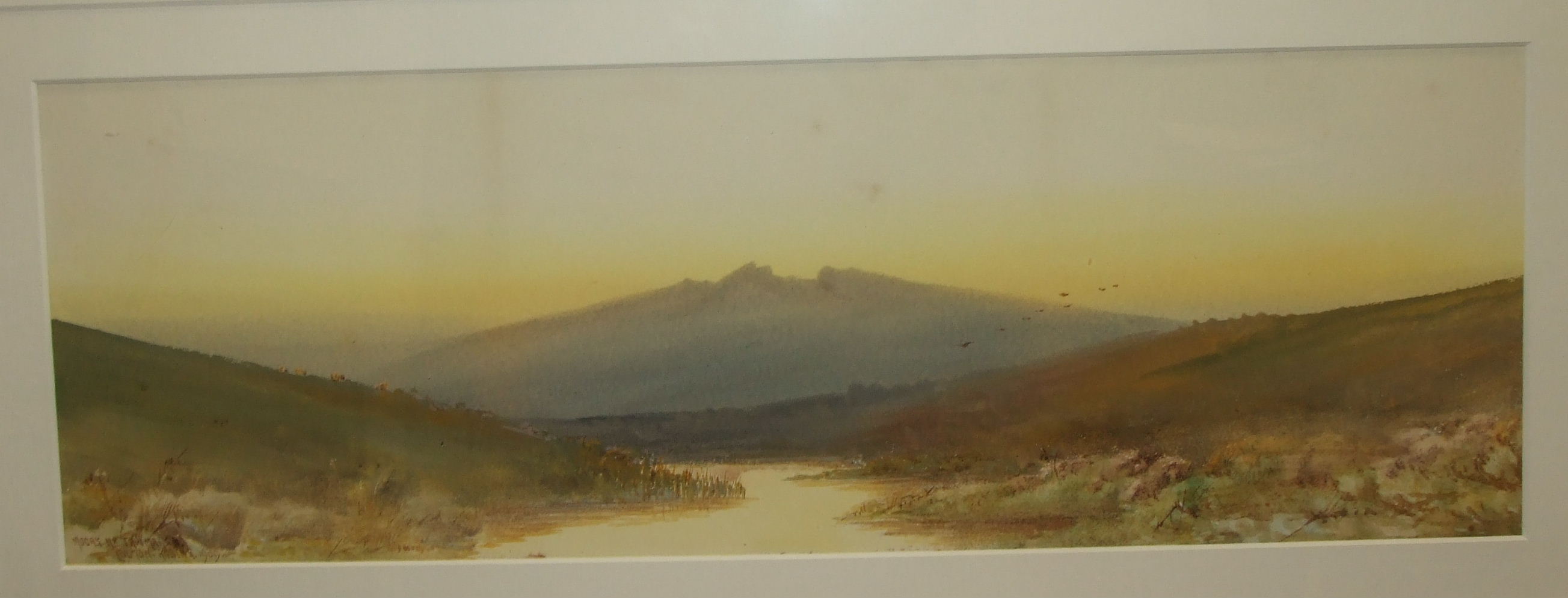 Colton Robins MOORS NR TAW MARSH Signed and titled watercolour, dated 1909, 17 x 57cm.