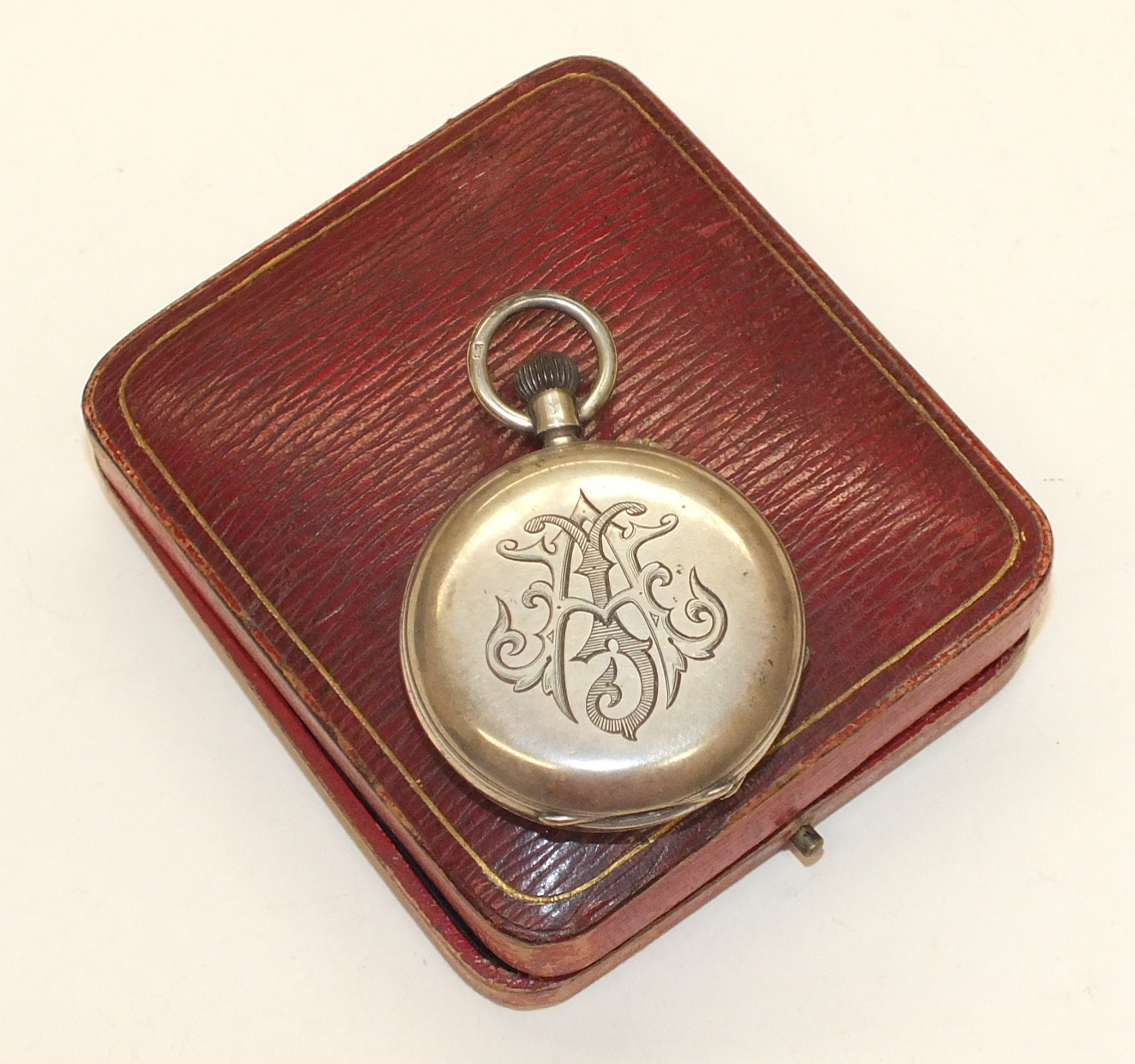 J W Benson, a gentleman`s silver-cased full-hunter keyless pocket watch, the plain case with