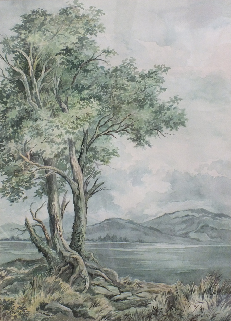 Thijs Mauve (1915-1996) TREES AT BASSENTHWAITE Signed watercolour, 74 x 54cm, also LAKELAND -