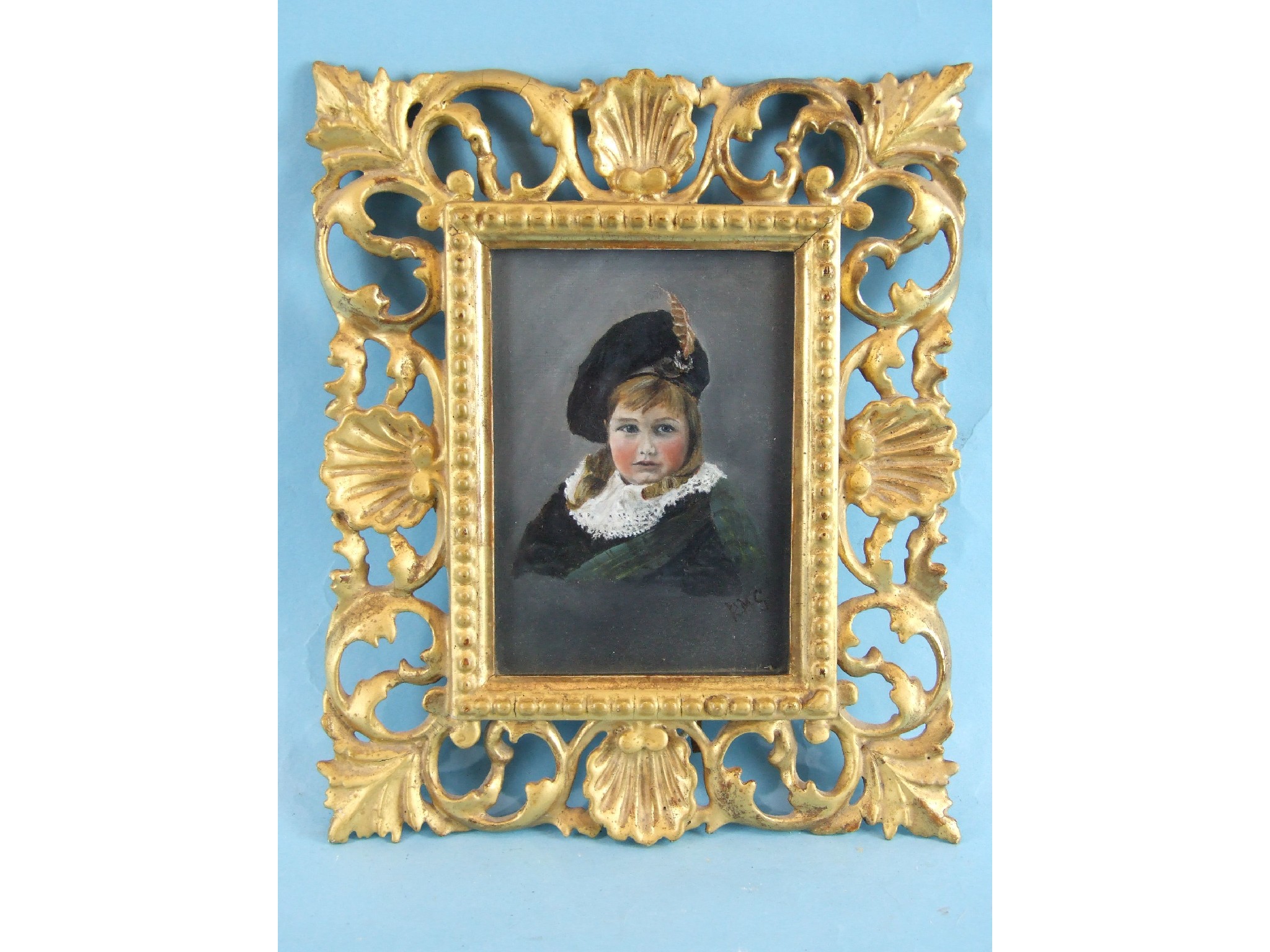 R. M. S. Early-20th century PORTRAIT OF A YOUNG GIRL WEARING HIGHLAND ATTIRE Oil on canvas, laid