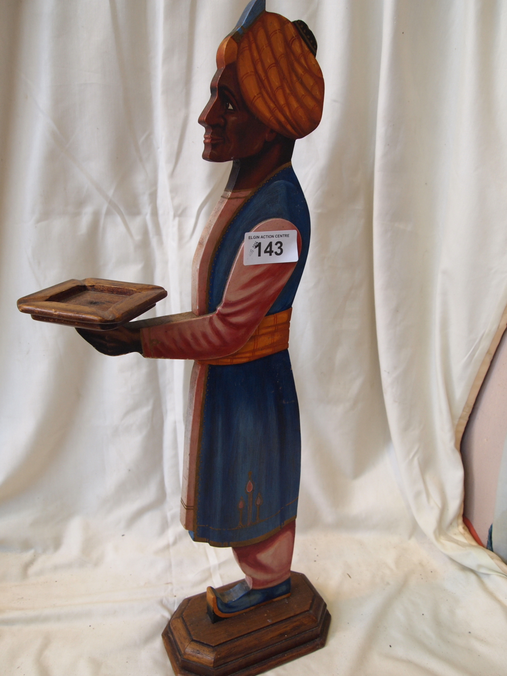 Sale Item:    CARVED INDIAN FIGURE   Vat Status:   No Vat   Buyers Premium:  This lot is subject to
