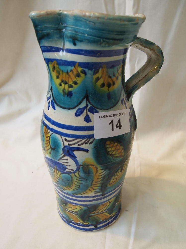 Sale Item:    STUDIO POTTERY JUG (AF)   Vat Status:   No Vat   Buyers Premium:  This lot is subject