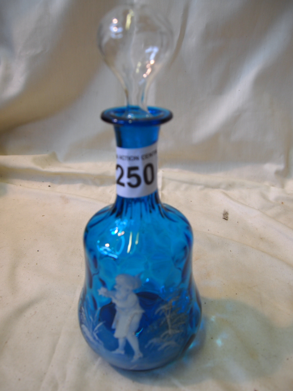 Sale Item:    MARY GREGORY GLASS DECANTER   Vat Status:   No Vat   Buyers Premium:  This lot is